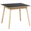 FDB Møbler C35A Quadratischer Tisch Natur/Schwarz Linoleum Schwarz Hot