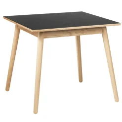 FDB Møbler C35A Quadratischer Tisch Natur/Schwarz Linoleum Schwarz Hot