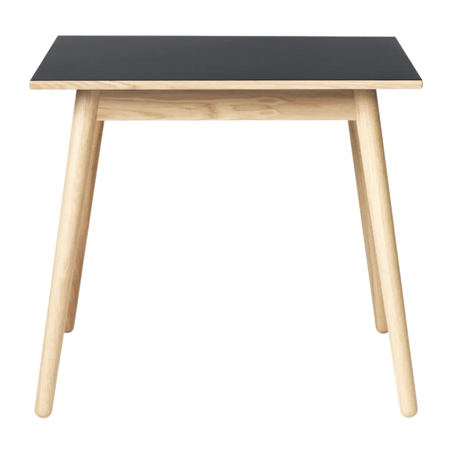 FDB Møbler C35A Quadratischer Tisch Natur/Dunkelgrau Linoleum Zinn Best