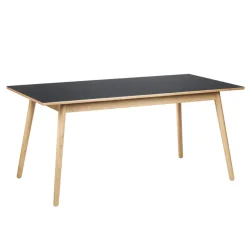 FDB Møbler C35B Rechteckiger Tisch Natur/Dunkelgrau Linoleum Zinn Hot