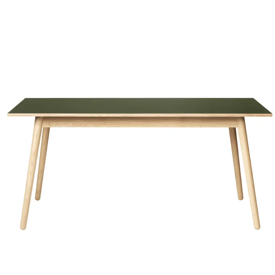 FDB Møbler C35B Rechteckiger Tisch Natur/Oliv Linoleum Oliv Online