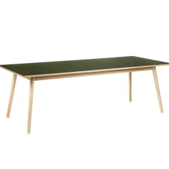 FDB Møbler C35C Rechteckiger Tisch Natur/Oliv Linoleum Oliv Outlet