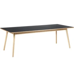 FDB Møbler C35C Rechteckiger Tisch Natur/Dunkelgrau Linoleum Zinn Fashion