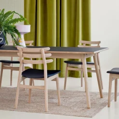 FDB Møbler C35C Rechteckiger Tisch Natur/Oliv Linoleum Oliv Outlet