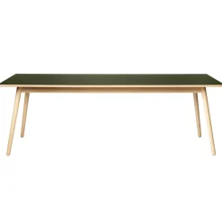 FDB Møbler C35C Rechteckiger Tisch Natur/Oliv Linoleum Oliv Outlet