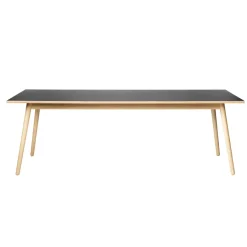 FDB Møbler C35C Rechteckiger Tisch Groß Natur/Schwarz Linoleum Schwarz Best