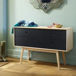 FDB Møbler F22 - Butler Sideboard Natur/Schwarze Front Fashion