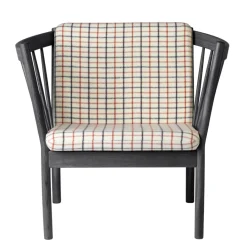 FDB Møbler J146 Sessel Schwarz/Rot kariert New