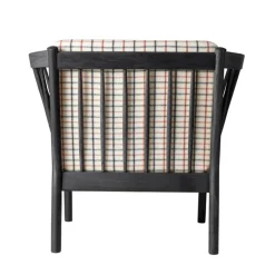 FDB Møbler J146 Sessel Schwarz/Rot kariert New