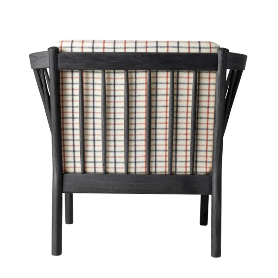 FDB Møbler J146 Sessel Schwarz/Rot kariert New