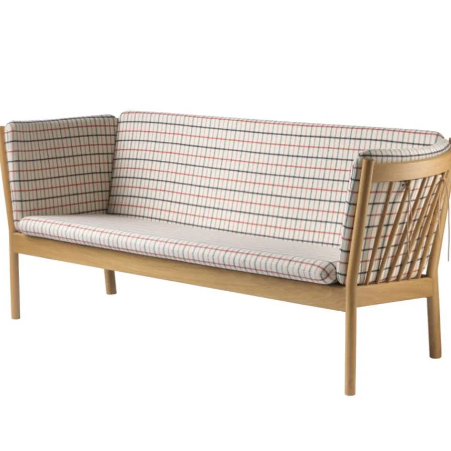 FDB Møbler J149 Sofa Natur/Rot kariert Outlet