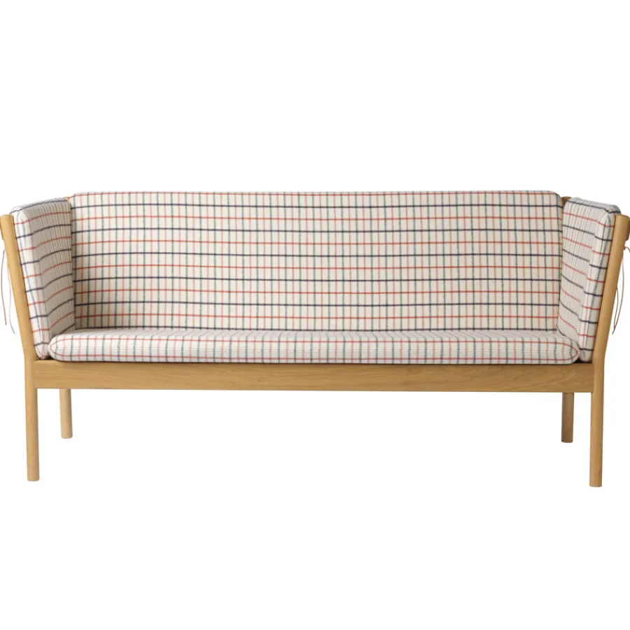 FDB Møbler J149 Sofa Natur/Rot kariert Outlet