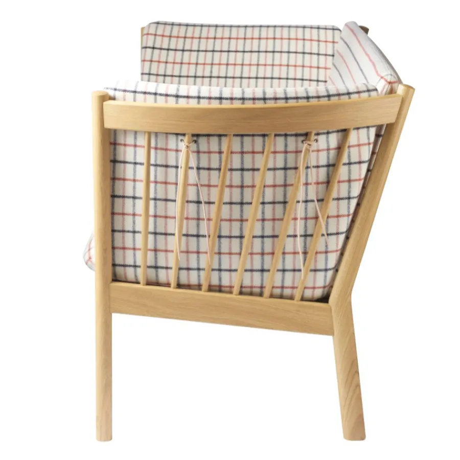 FDB Møbler J149 Sofa Natur/Rot kariert Outlet