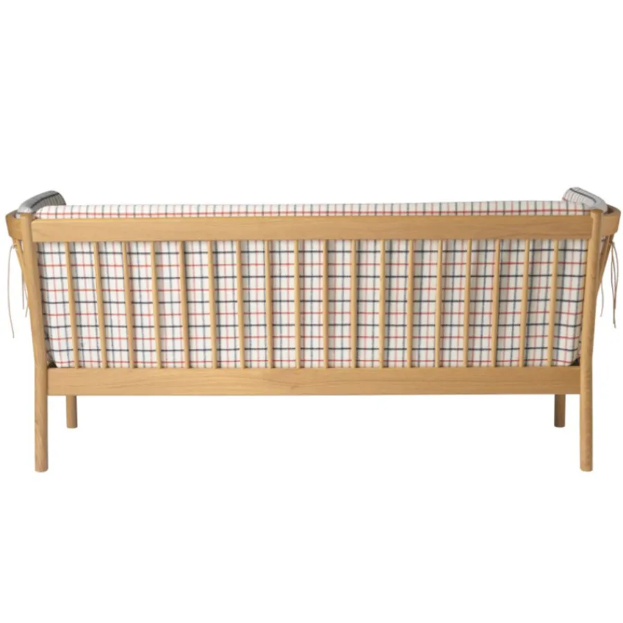 FDB Møbler J149 Sofa Natur/Rot kariert Outlet