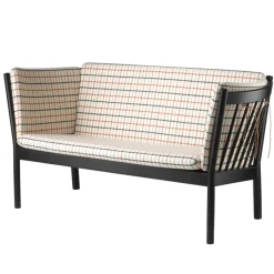 FDB Møbler J148 Sofa Schwarz/Rot kariert Fashion