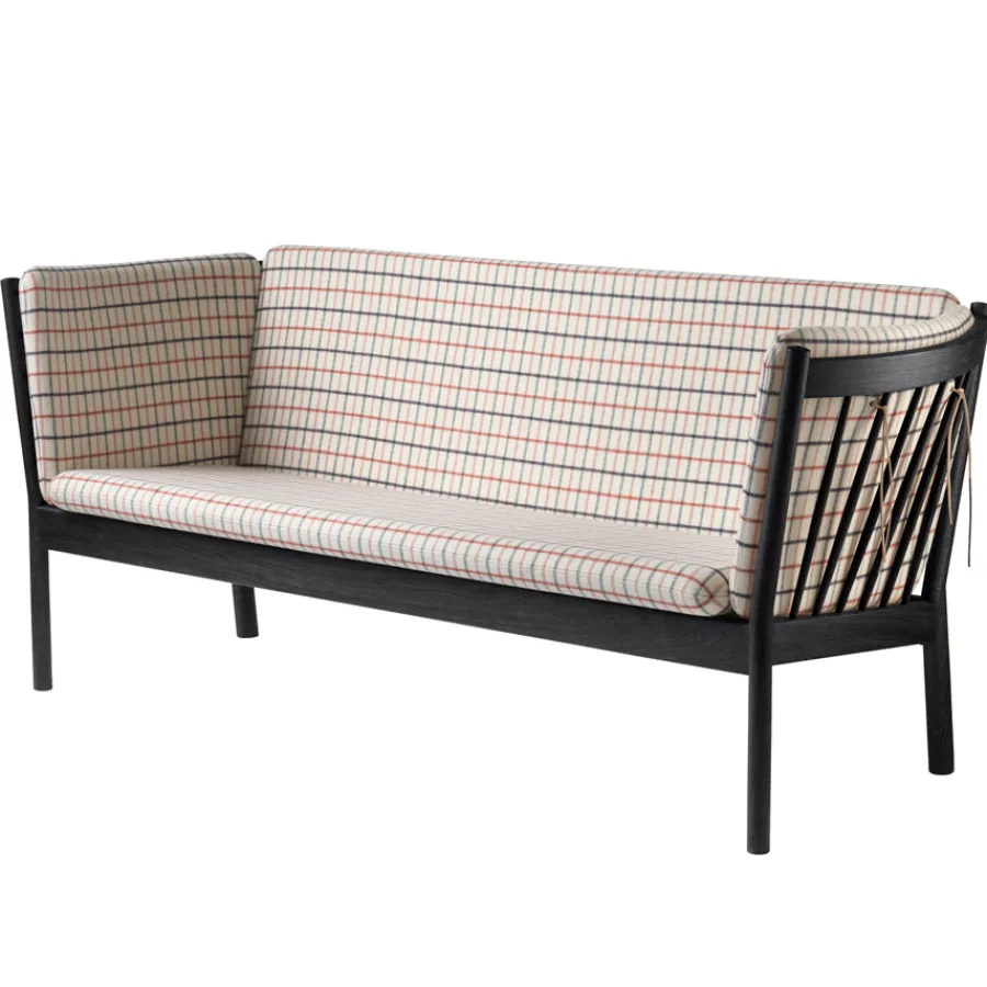 FDB Møbler J149 Sofa Schwarz/Rot kariert Online