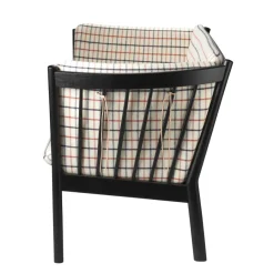 FDB Møbler J148 Sofa Schwarz/Rot kariert Fashion