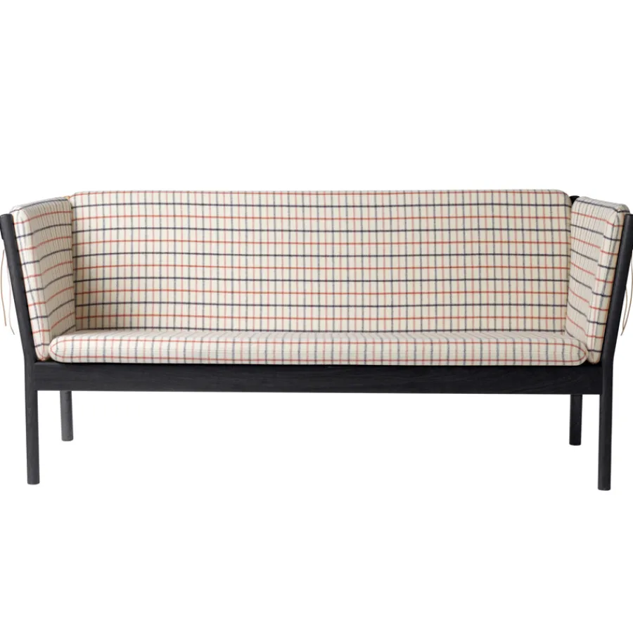 FDB Møbler J149 Sofa Schwarz/Rot kariert Online