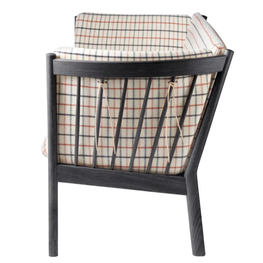 FDB Møbler J149 Sofa Schwarz/Rot kariert Online
