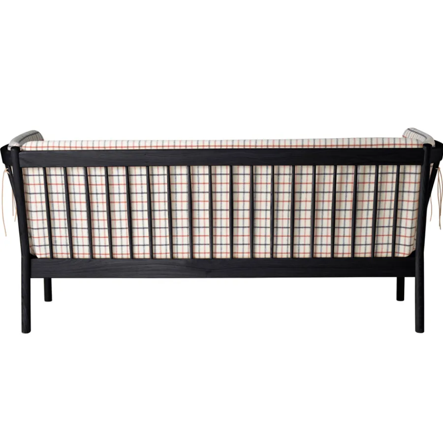FDB Møbler J149 Sofa Schwarz/Rot kariert Online