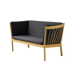 FDB Møbler J148 Sofa 2-Sitzer Eiche/Dunkelgrau Discount