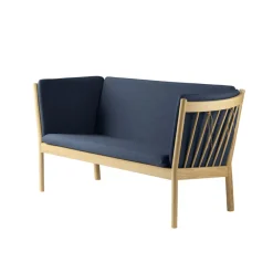 FDB Møbler J148 Sofa 2-Sitzer Eiche/Dunkelblau Best