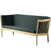FDB Møbler J149 Sofa 3-Sitzer Eiche/Dunkelgrün Best