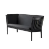 FDB Møbler J148 Sofa 2-Sitzer Schwarze Eiche/Dunkelgrau Best