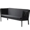 FDB Møbler J149 Sofa 3-Sitzer Schwarze Eiche/Dunkelgrau Sale