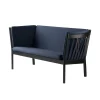 FDB Møbler J148 Sofa 2-Sitzer Schwarze Eiche/Dunkelblau Clearance