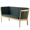 FDB Møbler J148 Sofa 2-Sitzer Eiche/Dunkelgrün New