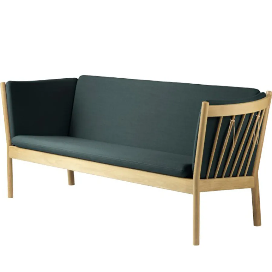FDB Møbler J149 Sofa 3-Sitzer Eiche/Dunkelgrün Best