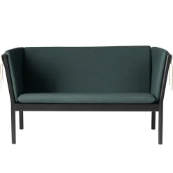 FDB Møbler J148 Sofa 2-Sitzer Schwarze Eiche/Dunkelgrün Fashion