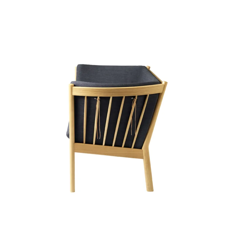 FDB Møbler J148 Sofa 2-Sitzer Eiche/Dunkelgrau Discount