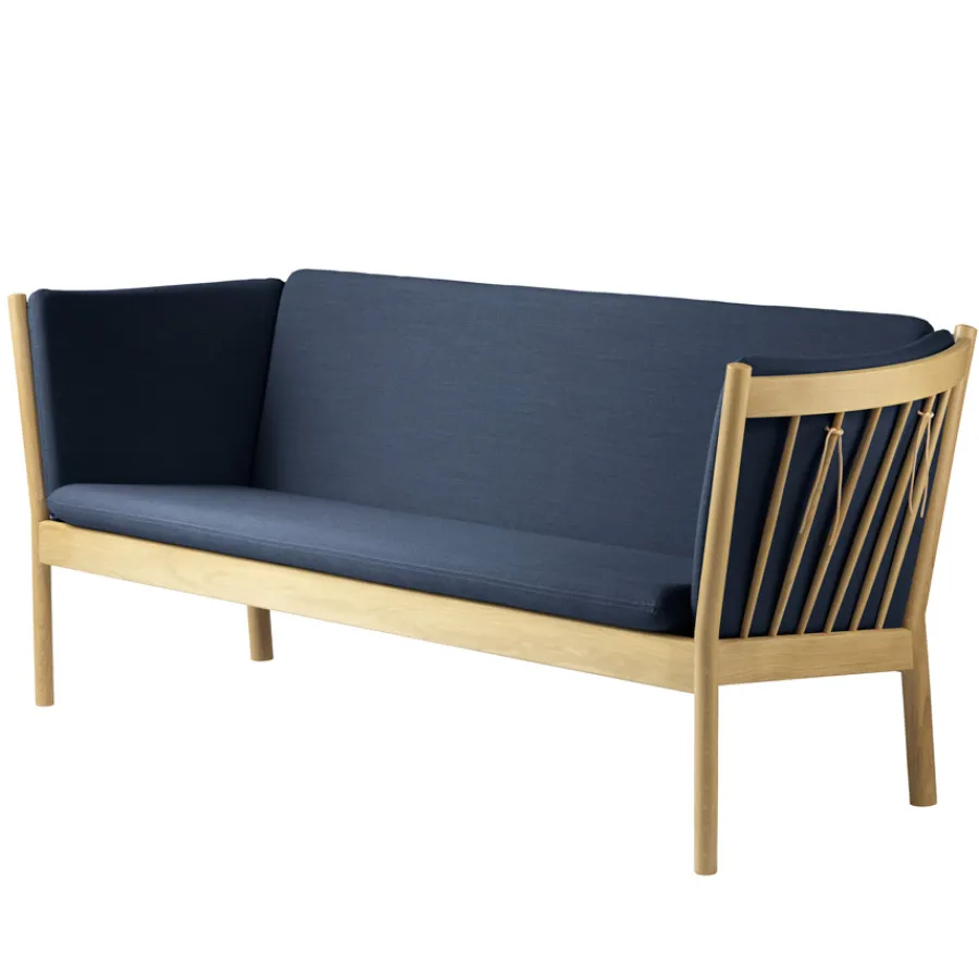 FDB Møbler J149 Sofa 3-Sitzer Eiche/Dunkelblau Online