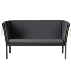 FDB Møbler J148 Sofa 2-Sitzer Schwarze Eiche/Dunkelgrau Best
