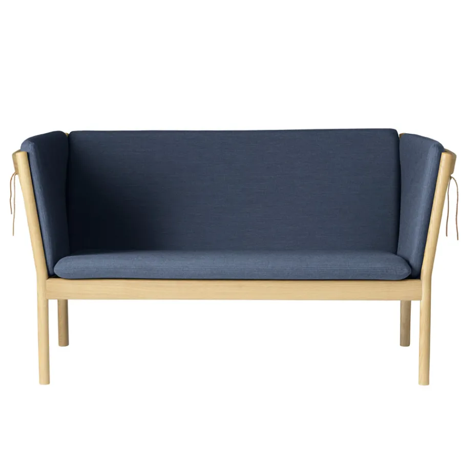 FDB Møbler J148 Sofa 2-Sitzer Eiche/Dunkelblau Best