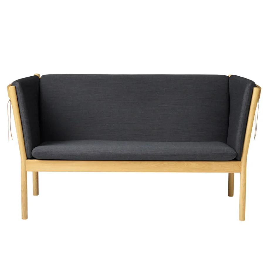 FDB Møbler J148 Sofa 2-Sitzer Eiche/Dunkelgrau Discount