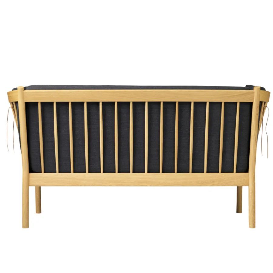 FDB Møbler J148 Sofa 2-Sitzer Eiche/Dunkelgrau Discount