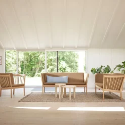 FDB Møbler J149 Sofa 3-Sitzer Eiche lackiert Brown Sale