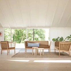 FDB Møbler J148 Sofa 2-Sitzer Eiche lackiert Brown Best