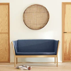 FDB Møbler J148 Sofa 2-Sitzer Eiche lackiert Dark Blue New