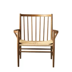 FDB Møbler J82 Stuhl geräucherte Eiche/Natur Gurtband Discount