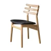 FDB Møbler J48 Stuhl Natur/Leder Schwarz Best