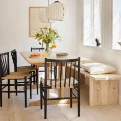 FDB Møbler J80 Stuhl Schwarz/Natur Nordic Swan Ecolabel Clearance