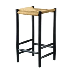 FDB Møbler J164C Hocker Schwarz/Natur Fashion