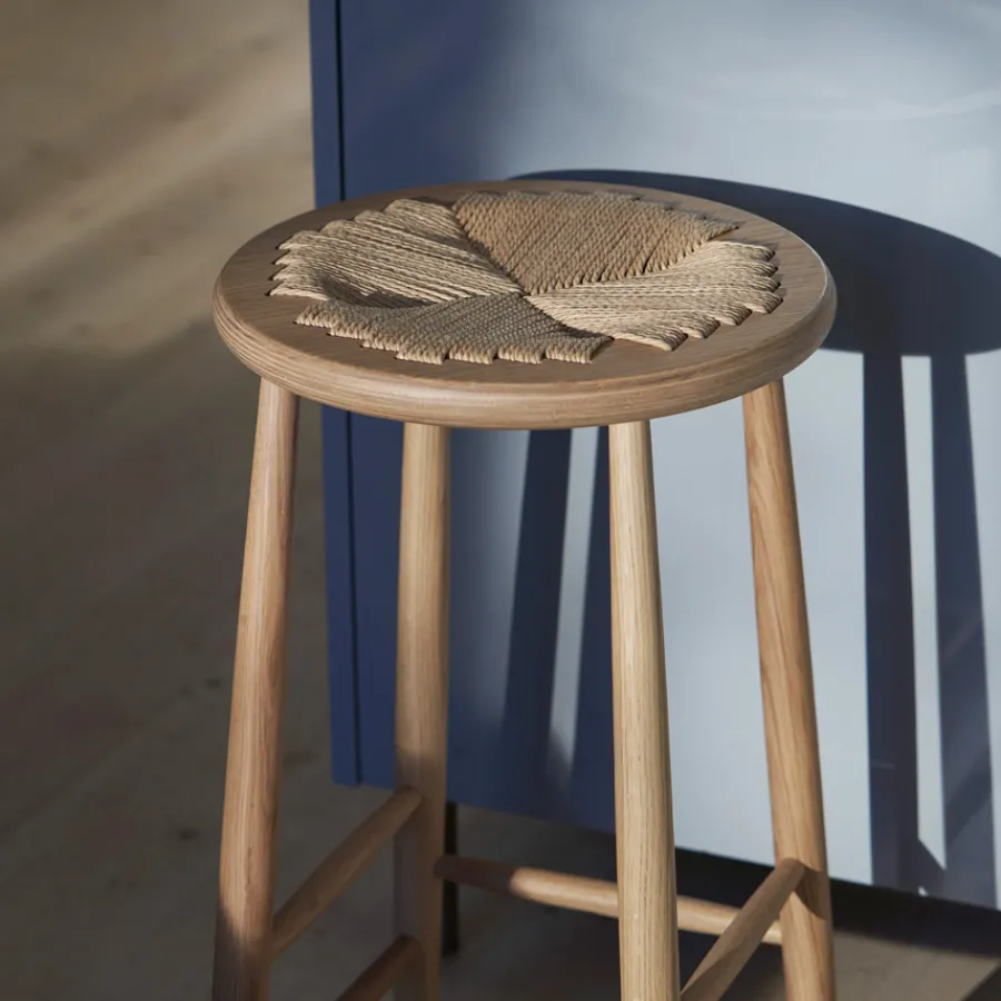 FDB Møbler J165C Hocker Schwarz/Natur New