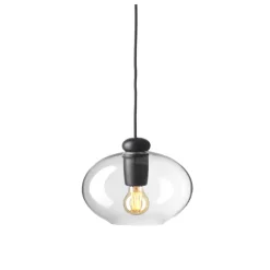 FDB Møbler U2 - Hiti Deckenlampe Schwarz/Klarglas, Schwarzes Kabel Sale