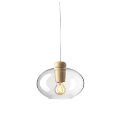 FDB Møbler U2 - Hiti Deckenlampe Natur/Klarglas, Weißes Kabel Clearance