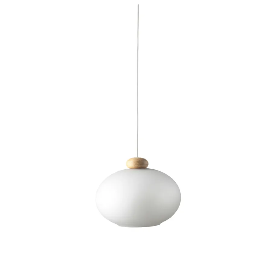 FDB Møbler U2 - Hiti Deckenlampe Natur/Opales Glas, Weißes Kabel Fashion